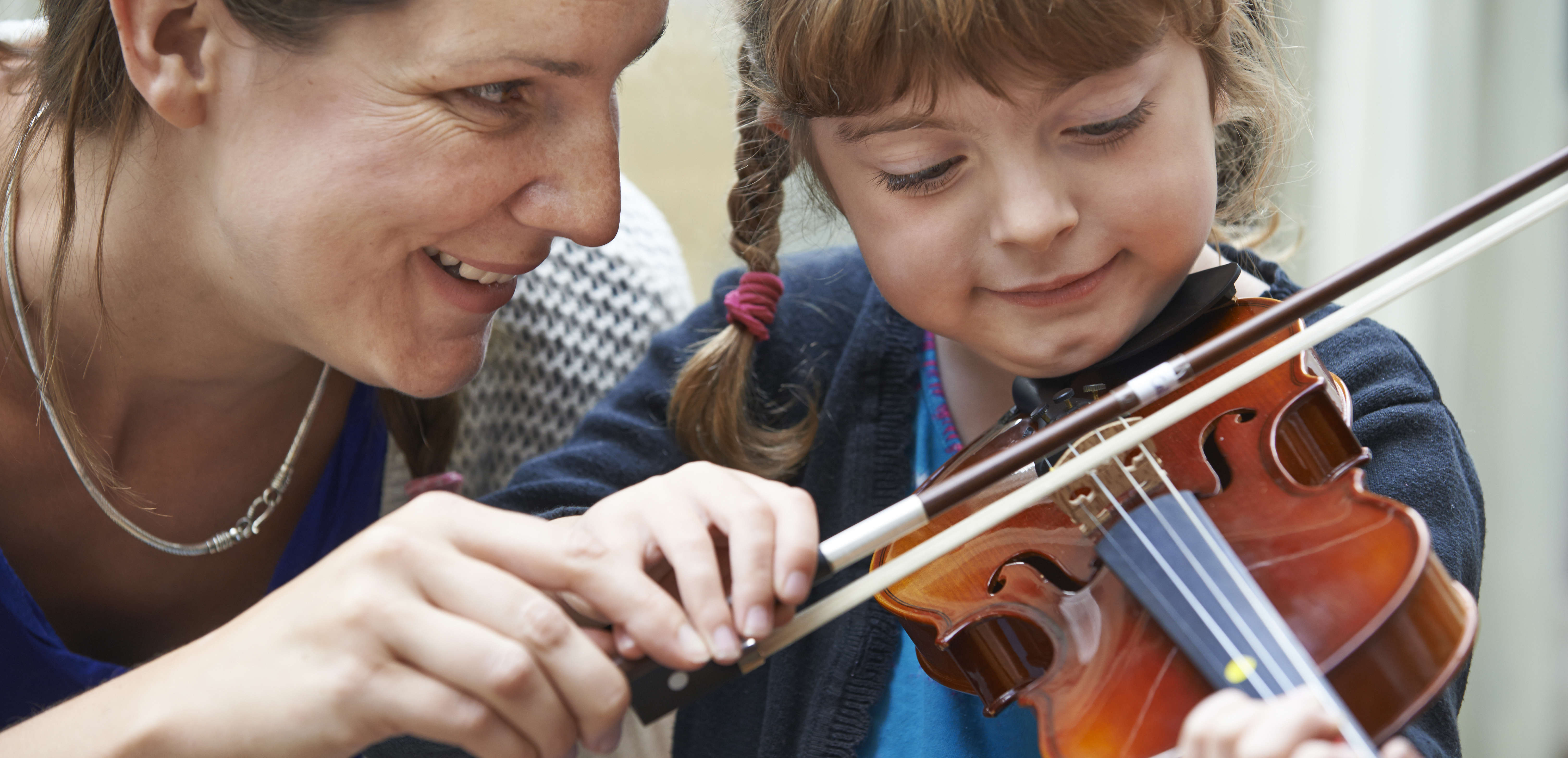 UK Children Play Musical Instruments As Part Of Family Tradition And 